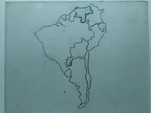 Handgezeichnetes Glas Rutsche magische Laterne Unterricht Geographie SD outh Amerika Asien - Bild 1 von 3