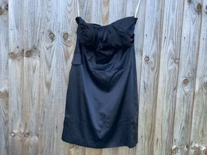 KAREN MILLEN BLACK COCKTAIL SILK DRESS EVENING UK 14 MEDIUM BALL GOWN SMART ZZ - Picture 1 of 7
