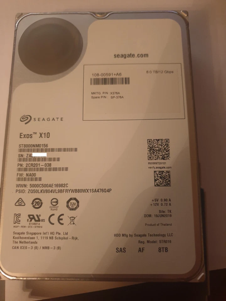 seagate exos x10 8tb 12gbps st8000nm0156 hard drive sas - image 1 of 1