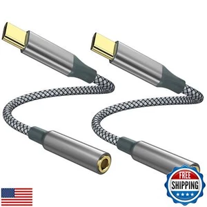 USB C to Aux Audio Dongle Cable Cord(Pack of 2), Type C to 3.5mm Female Headp - Zdjęcie 1 z 5