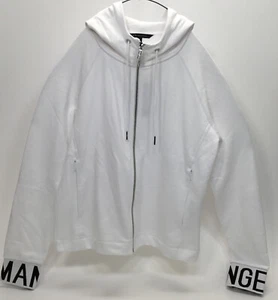 $100 A|X Armani Exchange Women's Logo Zip-up Hooded Sweatshirt, White, L - Picture 1 of 2
