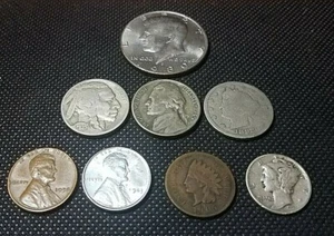 Lotto Monete Starter Set 8 Monete, JFK, Acciaio, Indiano, Bufalo, Mercurio, Argento +++ - Foto 1 di 4