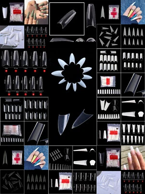 False Nail Tips Coffin Stiletto Square Pre Pinched False Fake Nail Tips - Image 1 of 4