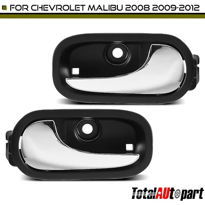 2x Manija de puerta interior negra y cromada para Chevrolet Malibu 2008-2012 lateral trasero Foto 1 de 4