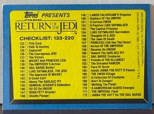 1983 Topps Star Wars Series 2 Return Of The Jedi #220 Checklist  SW1 - Picture 1 of 1