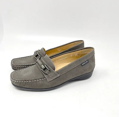 Mephisto Womens 7 Shoes Suede Loafers Grey Moc Toe Horse Bit Slip On - Image 1 of 4