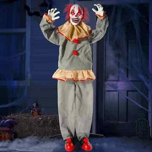 63"Clown Animatronic: Light-Up Eyes, Moving Arms & Head, Sound & Light Activated - Picture 1 of 6