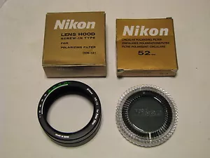 Nikon 52mm Circular Polarizing Filter & HN-12 Lens Hood for Polarizing Filter - Picture 1 of 10