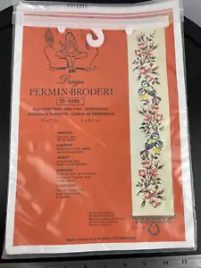 Vtg Permin Broderi Denmark cross stitch kit 35-5008 Bellpull 6 x 30 1/2" - Picture 1 of 2