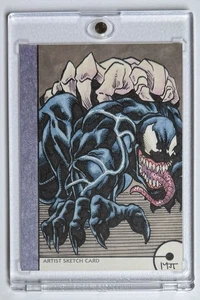 VENOM 2013 Marvel Fleer Retro Artist Sketch 1/1 Original Art MARK TANNACORE - Picture 1 of 2