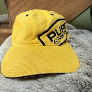 Vintage Polaris Hat Cap Mens One Size Fits Most Yellow Black Pure Polaris Cotton - Picture 1 of 6