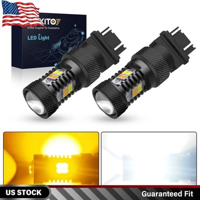 AUXITO 3157 Switchback Ámbar Blanco LED Luz de señal de giro DRL/Bombillas de luz de estacionamiento Foto 1 de 4