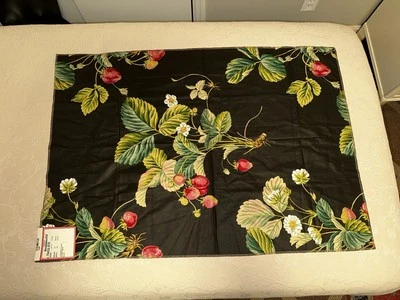 Brunschwig & Fils Fresa Fayre Esmaltado Chintz Negro Muestra Pieza  Foto 1 de 4