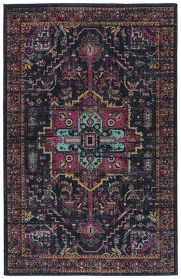 Alfombra moderna del suroeste Zuma Beach Collection 7'8" x 10', azul marino Foto 1 de 4