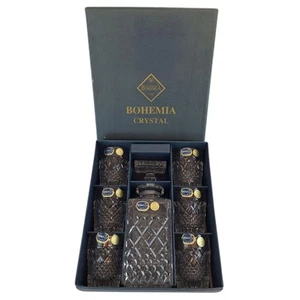 Bohemia Crystal 7 Piece Whisky Set Czech Republic 6 Whisky Glasses & 1 Decanter - Picture 1 of 22