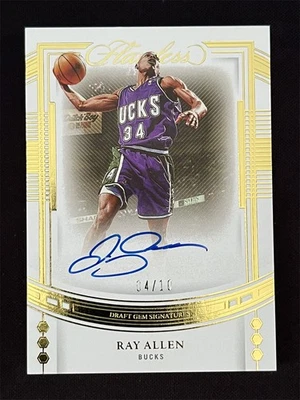 2022-23 Panini Flawless Ray Allen #DGS-RAY Gold Draft Gem Signatures automático/10 Foto 1 de 2