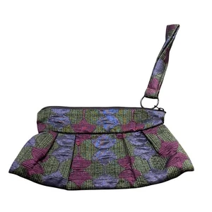 Maruca Hand Made in Boulder Colorado Stoff Armband Clutch Handtasche Grün Lila - Bild 1 von 7