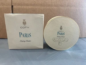 VINTAGE COTY "PARIS" STAUBPULVER MIT PUFF METALL/PAPPSCHACHTEL - 5,25 OZ NEU - Bild 1 von 13