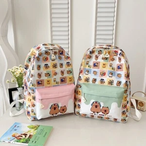 Cartoon Capybara Children's School Backpack School Bag Boys Girls - Picture 1 of 17