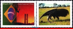 2940 BRAZIL 2004 ARCHITECTURE, SCULPTURE, FLAG, ANTEATER, RHM C-2584, MNH - Picture 1 of 2