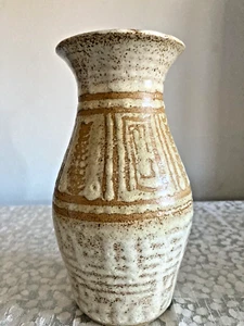 Studio Pottery Mid Century Greek design vase 17.5cm tall stoneware drip glaze - Picture 1 of 8