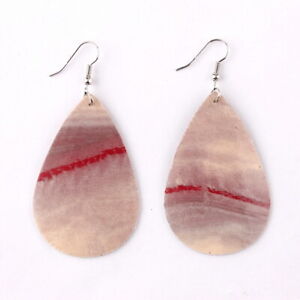 Fashion Unique Marble Leather Teardrop Earrings for Women Water Drop Jewelry