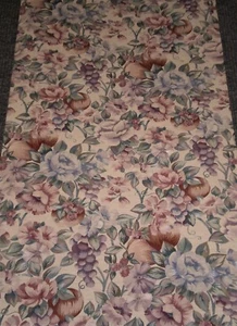 Vintage Large Purple & Mauve Floral & Fruit on Cream by Shand Kydd 81413 - Picture 1 of 12