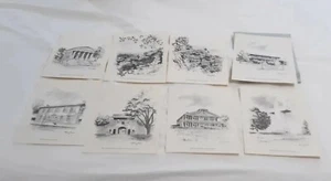 Jerry Baum Sketches B&W (8) Art Prints 8.5"x11" Illinois IL - Picture 1 of 9