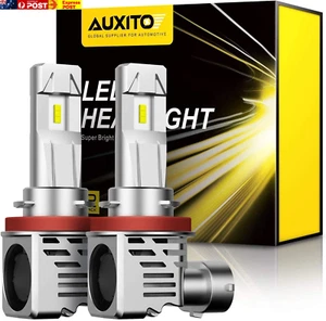 H11 H8 H9 LED Headlight Bulbs 12000Lm per Set 6500K Cool White Wireless H11 LED - Picture 1 of 7