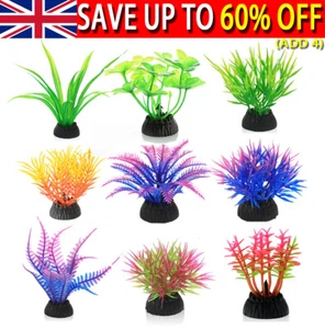 Mini Artificial Plastic Water Grass Plants Aquarium Fish Tank Landscape Decor UK - Picture 1 of 33