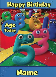 Numberjacks - Tarjeta de Cumpleaños Personalizada Hijo Hija 1º 2º 3º - Imagen 1 de 1