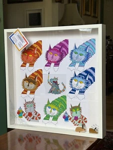 Kunst Original "Katzengesicht Collage" #PeterBrighouseArtist im großen Kastenrahmen - Bild 1 von 13