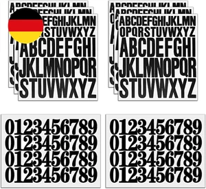 8 Blatt Buchstaben Zahlen Aufkleber Set 2,5cm 5cm Groß Klebebuchstaben Selbstkle - Bild 1 von 6