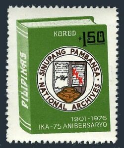 Philippines 1292,MNH.Michel 1163. National Archives,75th Ann.Book,Emblem,1976.