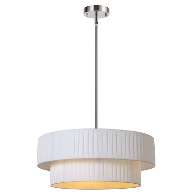 Lámparas colgantes rústicas de 3 luces de 19,6 pulgadas con iluminación colgante de tambor de 2 niveles - E26  Foto 1 de 4