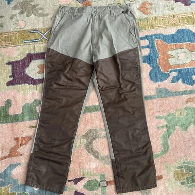 Винтажные настенные брюки мужские 39x31,5 коричневые США холщовые защита от шмелей щетка для охоты на уток - Изображение 1 из 4