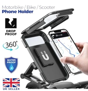 360° Bicycle Motor Bike Waterproof Phone Case Mount Holder For All Mobile Phones - Picture 1 of 12