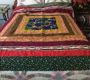 Vintage Quilt Top 78” X 81” Great Mix Of Colors - Picture 1 of 4