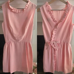 Vintage Lanz Original Kleid rosa Rücken V Rüschen Schleife Größe S - Bild 1 von 7