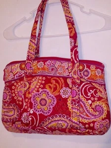 vera bradley tote purse red orange pink in good condition - Picture 1 of 2