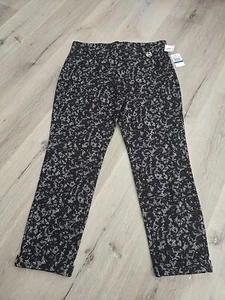 Michael by Michael Kors Cotton Pants Size XL Lace Pattern Blk and Wht - Picture 1 of 8