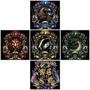 PRINTED AND POSTED HARRY POTTER SET OF 5 COUNTED CROSS STITCH PATTERN - Picture 1 of 1