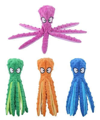 Dog Plush Toy, Octopus Crinkle and Squeaker, No Stuffing  12 " - Image 1 of 4