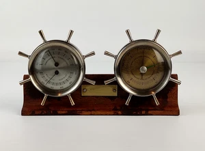 Barómetro de rueda náutica vintage para barco termómetro higrómetro estación meteorológica - Imagen 1 de 5