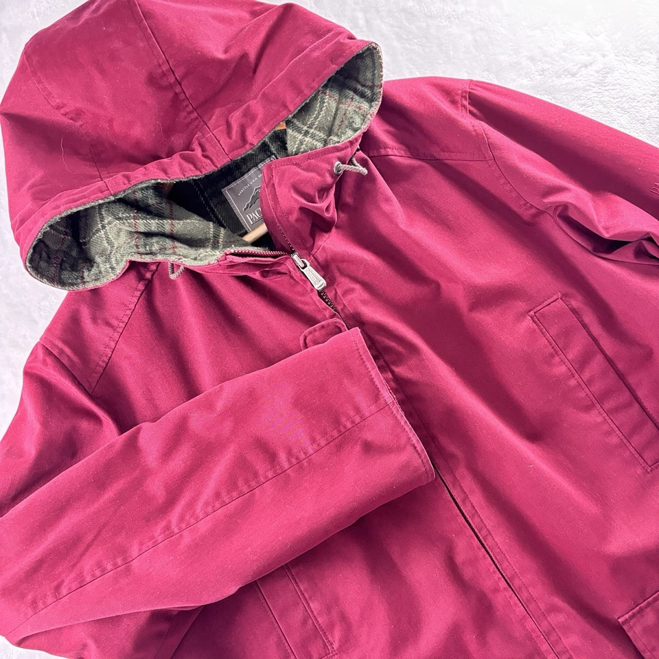 Chaqueta de invierno para mujer Pacific Trail roja/verde forrada a cuadros abrigo exterior talla L Foto 1 de 4