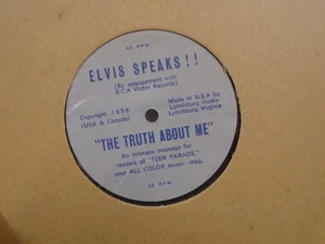 ELVIS PRESLEY "Elvis speaks ! -the truth about me" USA teen parade flexi-discEX+ - Imagen 1 de 2