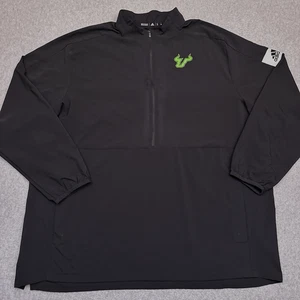 Adidas USF Bulls Game Mode Long Sleeve 1/4 Zip Mens 2XL Black South Florida NCAA - Picture 1 of 10