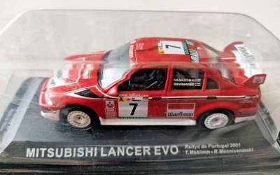 MACCHINA MITSUBISHI LANCER EVO RALLYE DI PORTUGAL 2001 MAKINEN MANNISENMAKI 1/43 - Immagine 1 di 3