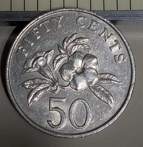 1987 Singapore 50 Cents Circulated KM# 53.1 - Picture 1 of 3