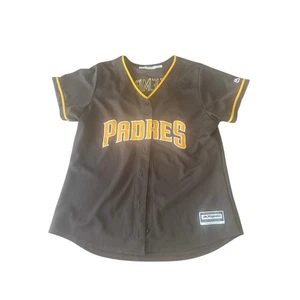 Majestic Padres Kemp 27 Brown Jersey Women’s Size XL Runs Small Made in USA - Picture 1 of 5